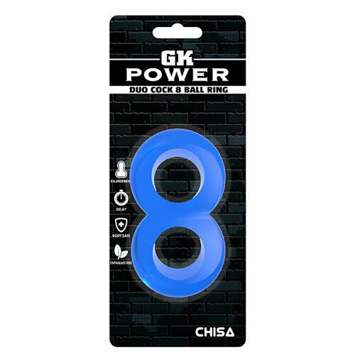 [CN-100338185] Duo Cock 8 Ball Ring - GK Power - Chisa Novelties (Azul)