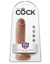 King Cock 7 Cock W / Balls Tan