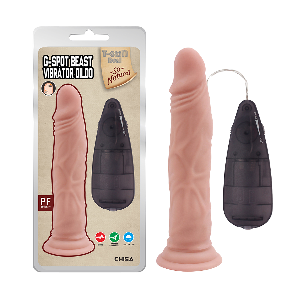 [CN-101831107] G-Spot Beast Vibrator Dildo - T-skin Real - Chisa - flesh