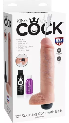 [PD5604-21] 10" Squirting Cock with Balls - King Cock - Pipedream Products