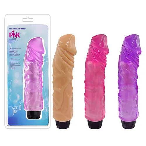 [QSDZ-010-R] Ultra Realistic Dildo Vibrator Recargable- PNK