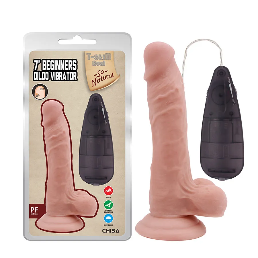 7´ Beginners Dildo Vibrator - T- Skin Real - Chisa